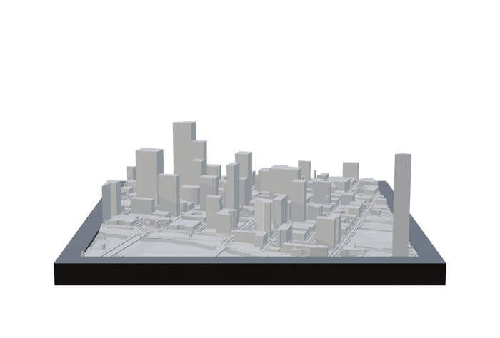 Austin, framed 3D-printed cityscape by Mini City Prints