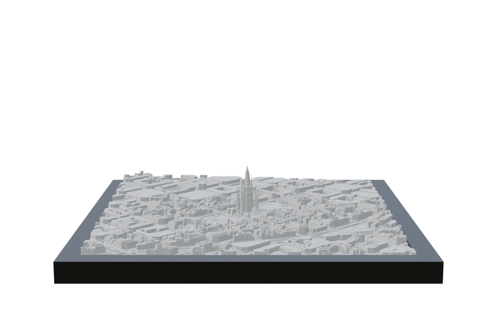 Barcelona, framed 3D-printed cityscape by Mini City Prints