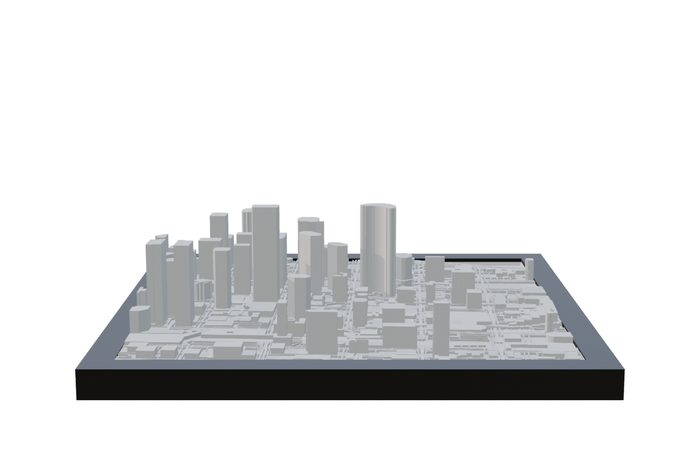 Calgary, framed 3D-printed cityscape by Mini City Prints