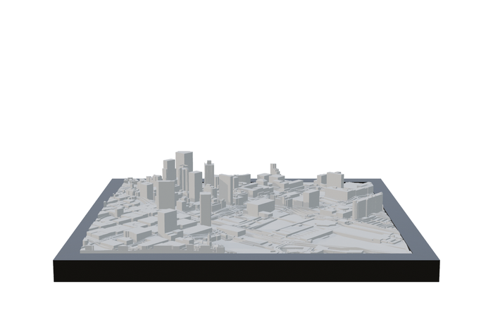 Cape Town, framed 3D-printed cityscape by Mini City Prints