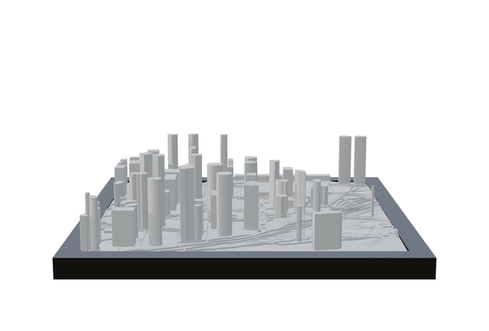 Doha, framed 3D-printed cityscape by Mini City Prints