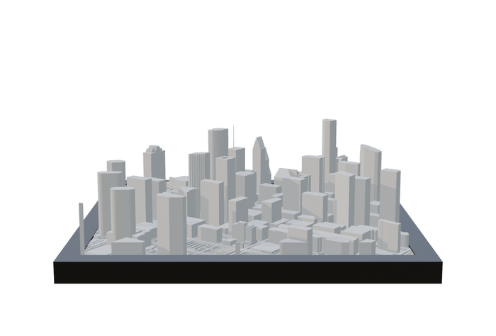 Houston, framed 3D-printed cityscape by Mini City Prints