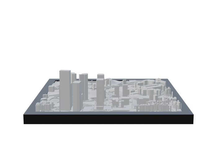 Jakarta, framed 3D-printed cityscape by Mini City Prints