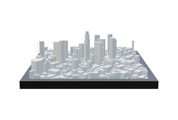 Los Angeles — framed 3D-printed cityscape by Mini City Prints