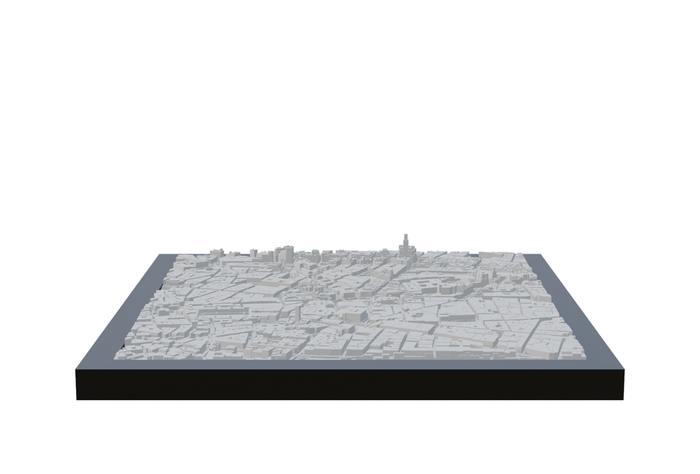 Madrid, framed 3D-printed cityscape by Mini City Prints