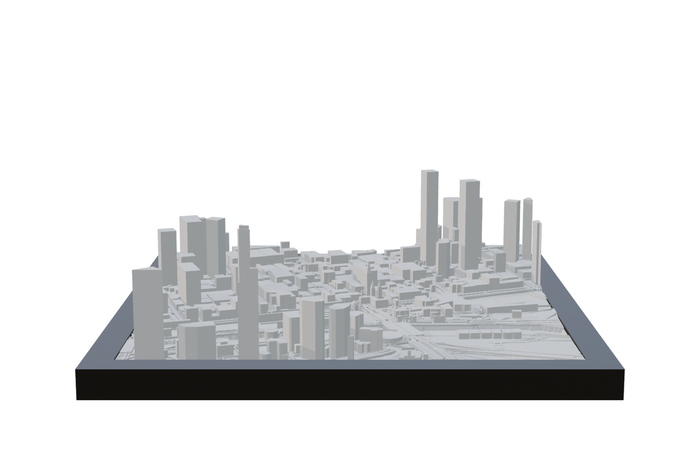 Melbourne, framed 3D-printed cityscape by Mini City Prints