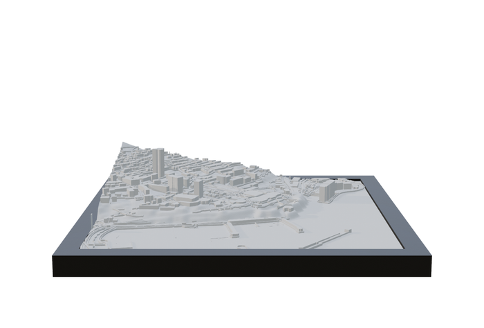 Monaco, framed 3D-printed cityscape by Mini City Prints