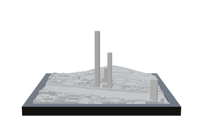 Monterrey, framed 3D-printed cityscape by Mini City Prints