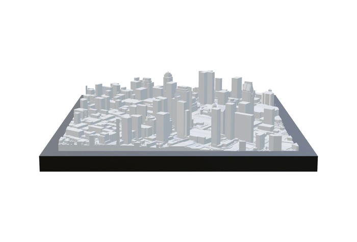 Montreal — framed 3D-printed cityscape by Mini City Prints
