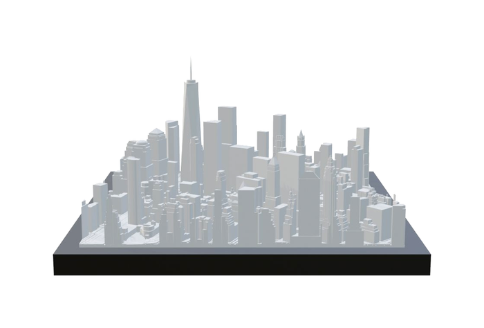 NYC - Lower Manhattan — framed 3D-printed cityscape by Mini City Prints