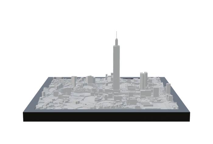 Taipei, framed 3D-printed cityscape by Mini City Prints