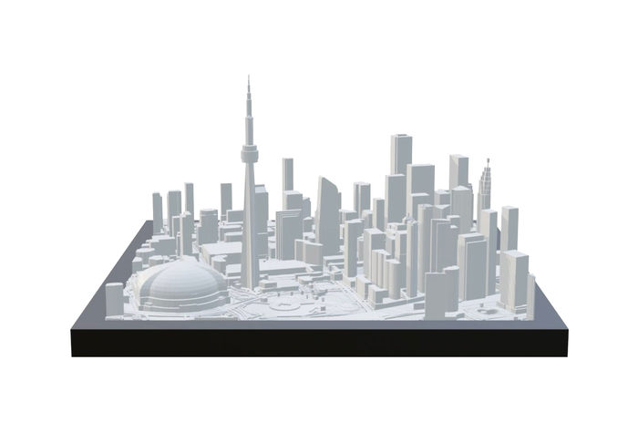 Toronto — framed 3D-printed cityscape by Mini City Prints