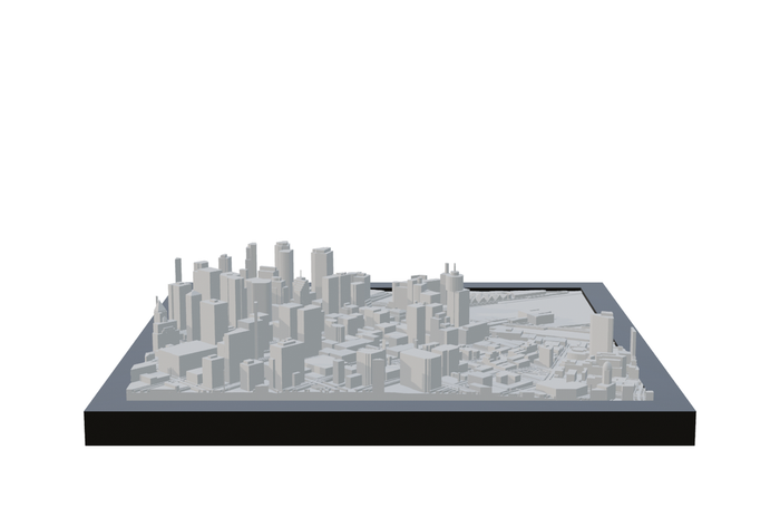 Vancouver, framed 3D-printed cityscape by Mini City Prints