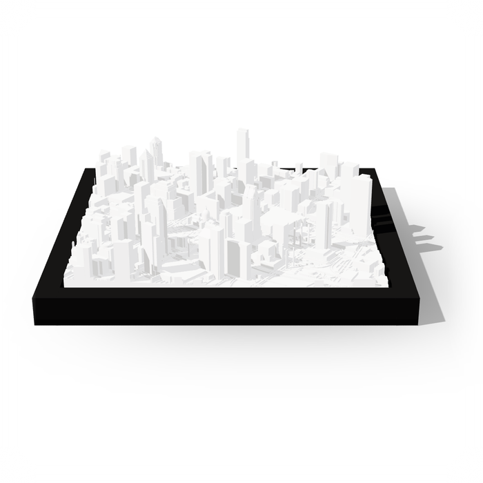 Montreal, framed 3D-printed cityscape by Mini City Prints
