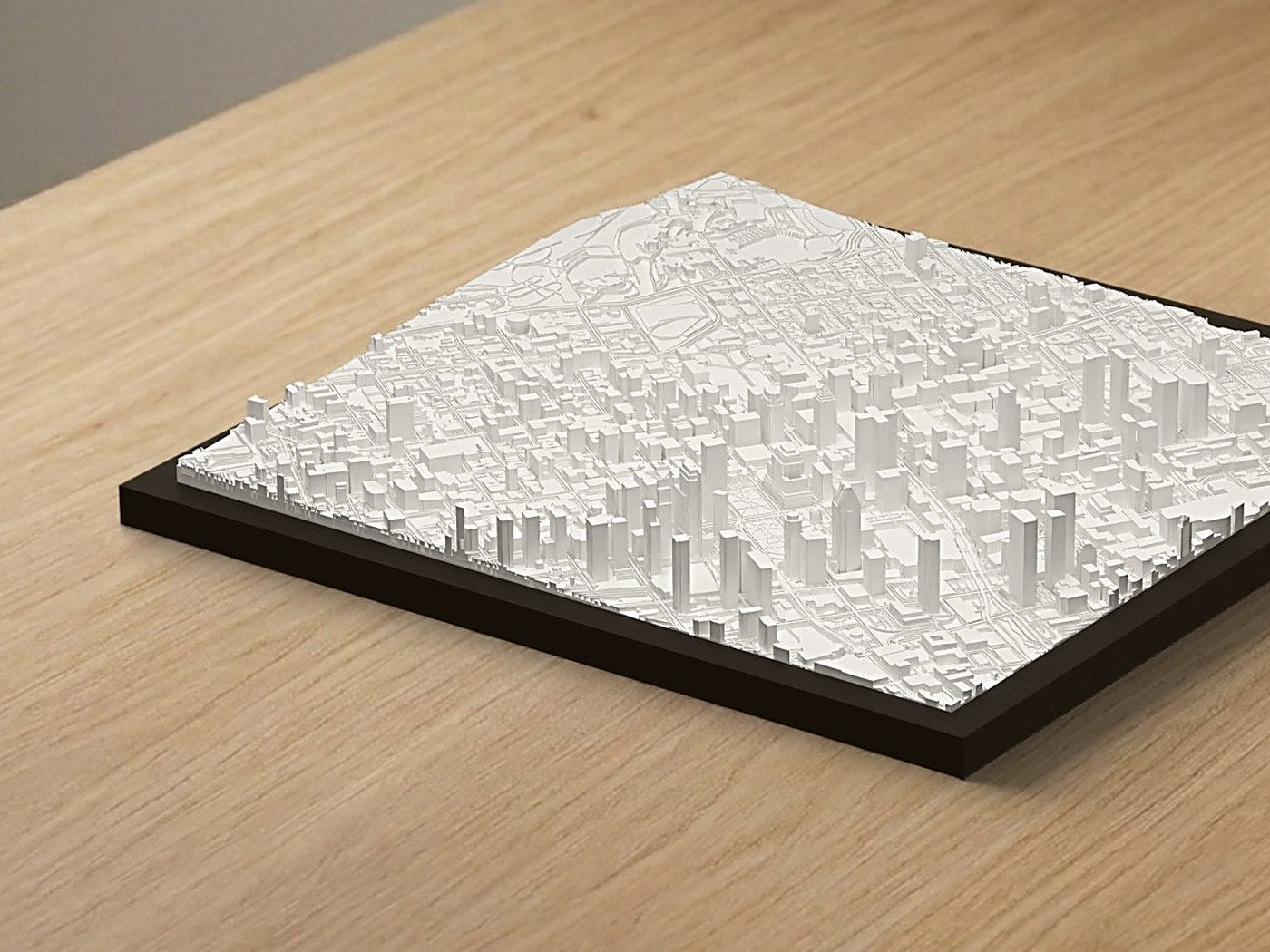 A render of a printed piece on a desk
